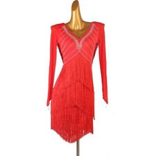 Line Dance Suit Latin Fringed Dress Wear Costume New Competition Dancing Women