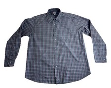 Alexander Julian Shirt Men's XL Black Button Up Vintage Colours Tartan Plaid