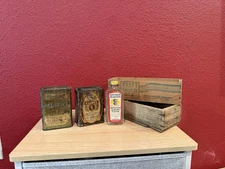 Antique Food Tins, Cheese Boxes; Rawleighs, Kraft, Kitchen Klatter 5 Pieces