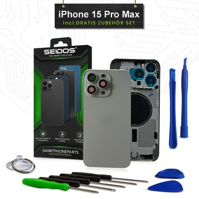 Backcover für iPhone 15 Pro Max Natural Gehäuse Rückseite Frame Housing SEIDOS