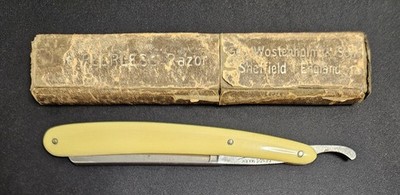 Wostenholm Peerless Straight Razor Sheffield w/ Box Hone Antique