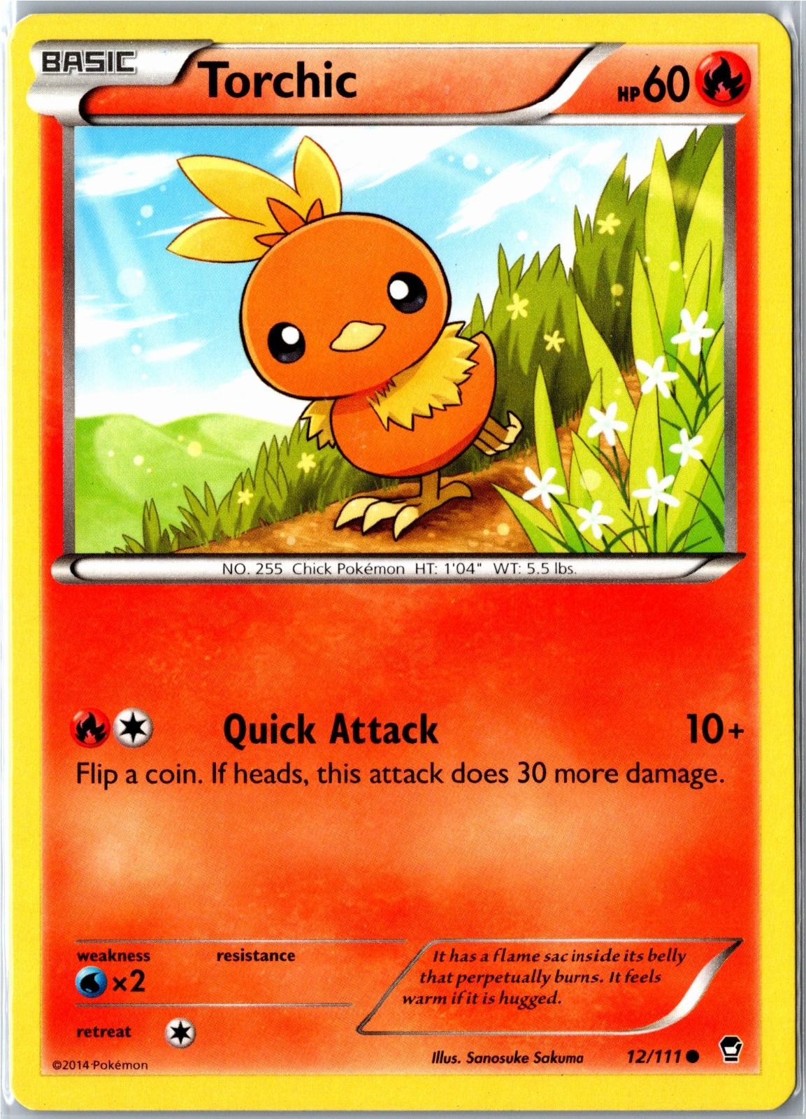 Pokemon Card - Torchic 12/111 Furious Fists Common Moderately Played
