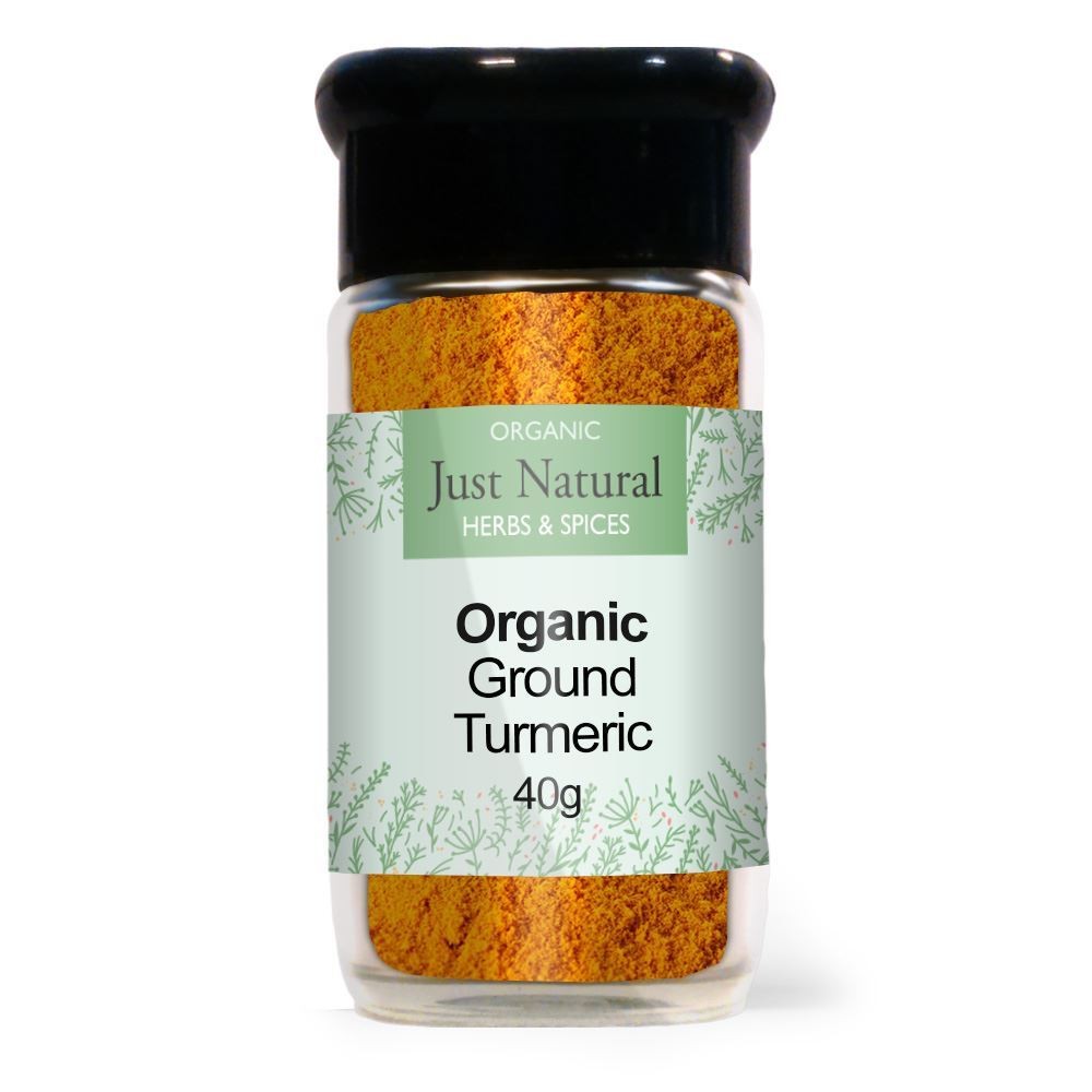 Just Natural Herbs Organic Turmeric (Glass Jar) 50g - 2 Pack