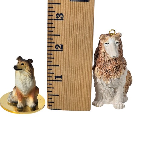 VTG 90s Collie Dog Lot Figurine Ornament Tiny Ones 1992 Conversation Concepts - Picture 6 of 8