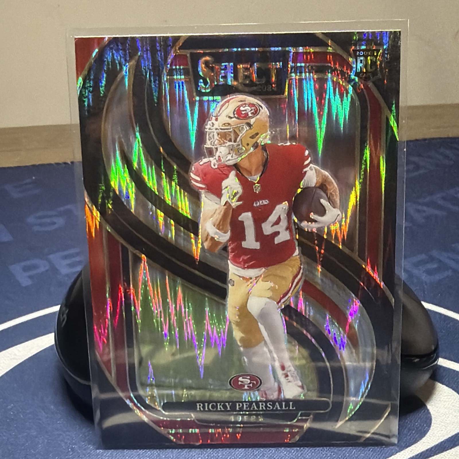 2024 Panini Select Premier Level Ricky Pearsall #173 Red & Yellow Shock Prizm RC