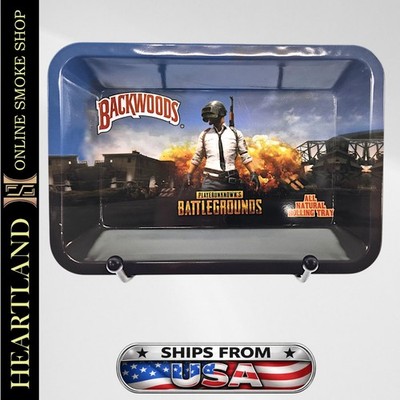 SMALL 7'' x 5'' Herb Flower Metal Rolling Tray | Backwoods Battlegrounds