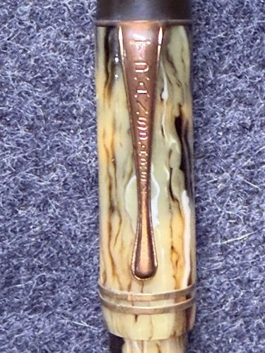 Vintage TRANSPARENT Fountain Pen Gold Tone Overlay 14CT Marked Nib Untested 5in - product listing photo