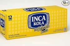 Inca Kola Golden Carbonated Beverage Soda - la kola dorada - 12 oz cans - 12pk