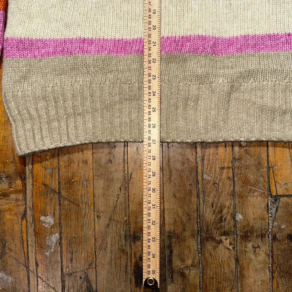 Suéter H&M Para Mujer Pequeño Multi Rayas Tejido Acanalado Dobladillo y Puño Cuello Redondo Pullover Foto 4 de 4