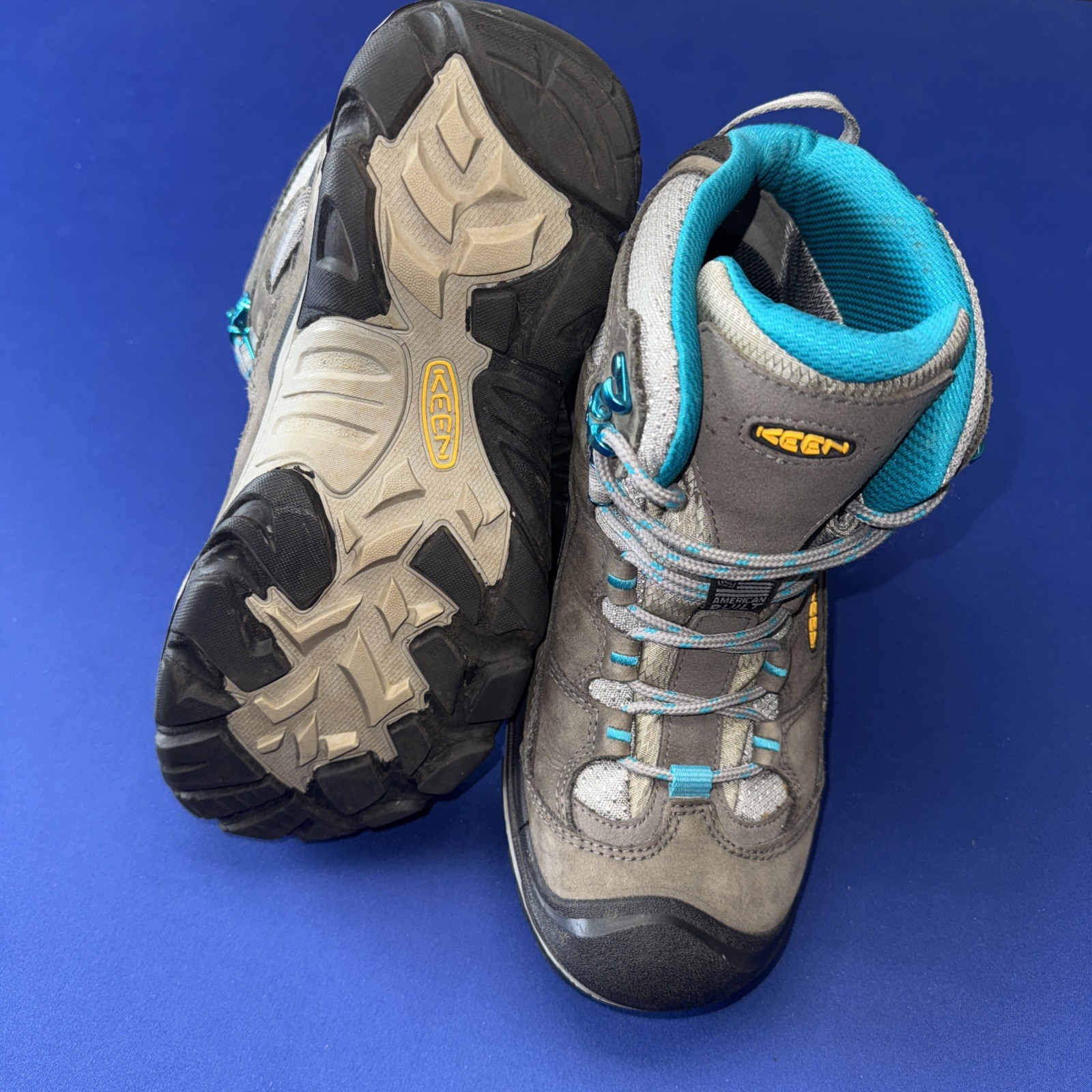 Stivali da trekking impermeabili Keen Durand Mid da donna taglia 9 grigio blu