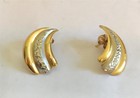 ZZ 14K Earrings 5/8" Long White & Yellow Gold W/ Butterfly Backs Backs .65 Gram — photo 2
