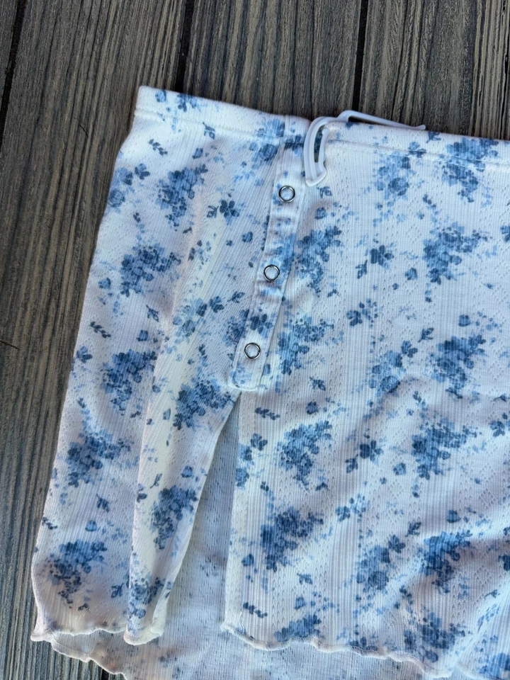Tranquil & True Womens 1X Boyshorts With Snap Buttons Blue Floral - Image 3 of 4