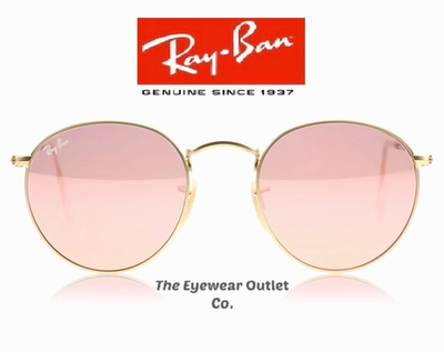 Store Display Rayban Round Metal RB3447 Pink Mirror Men / Women