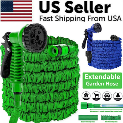 #ad #ad Expanding Expandable Flexible Garden Water Hose w Spray Nozzle 25 50 75 100FT $14.99