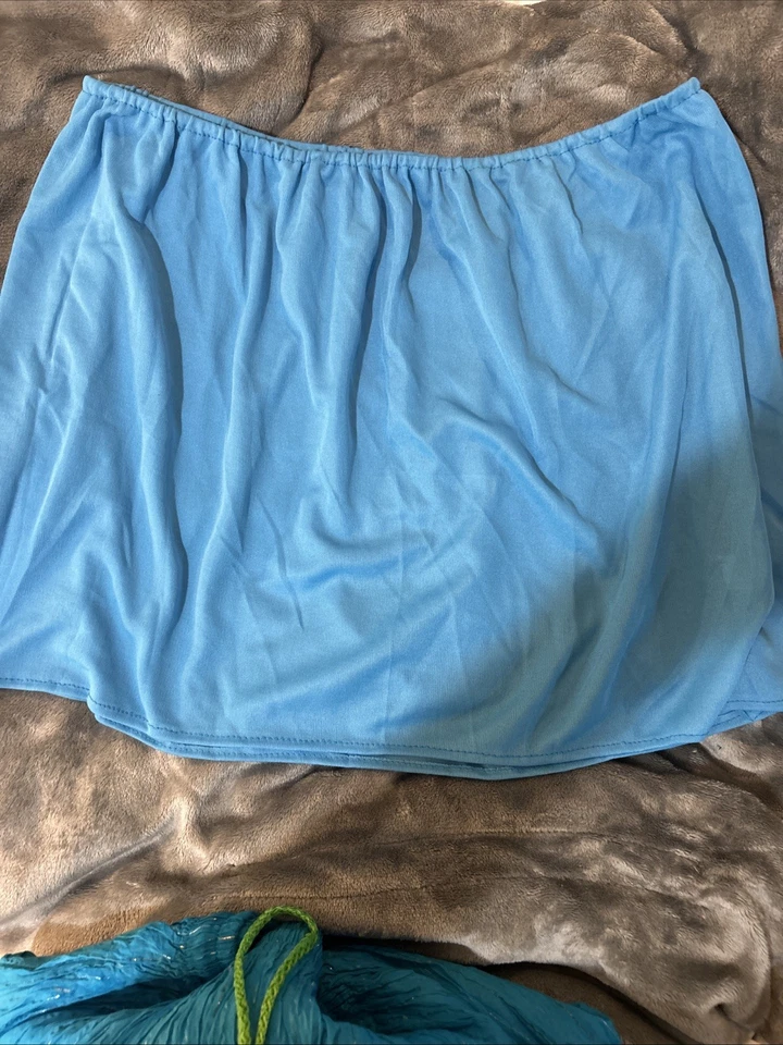 Falda Hippie 2 Piezas Gasa Multicolor Estilo Años 60 Disfraz Falda y Slip Foto 4 de 4