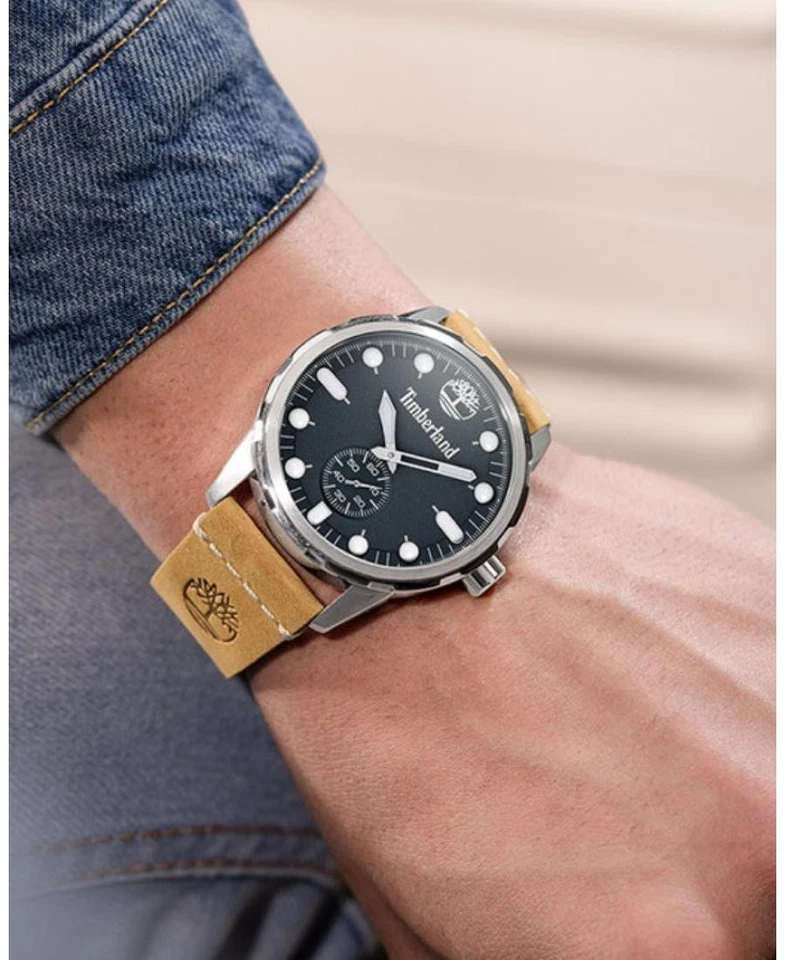 TIMBERLAND Hombres Analógico Cuarzo Informal Reloj Clásico Vestido Esfera Azul Impermeable Rou Foto 2 de 4