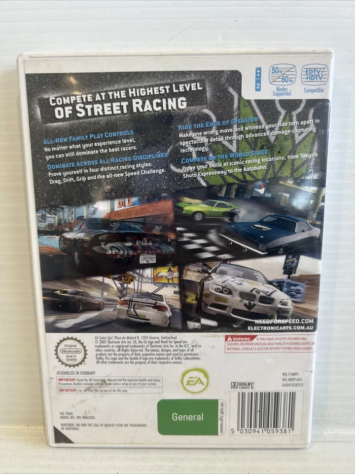 Need For Speed Pro Street - Nintendo Wii - Complete With Manual PAL Racing - Image 2 of 3