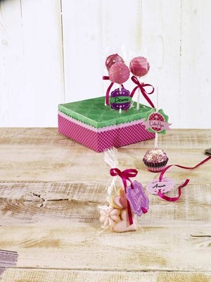 Zellglasbeutel Tütchen Set Schleife Grußetiketten Bakery-Design Birkmann 24-tlg
