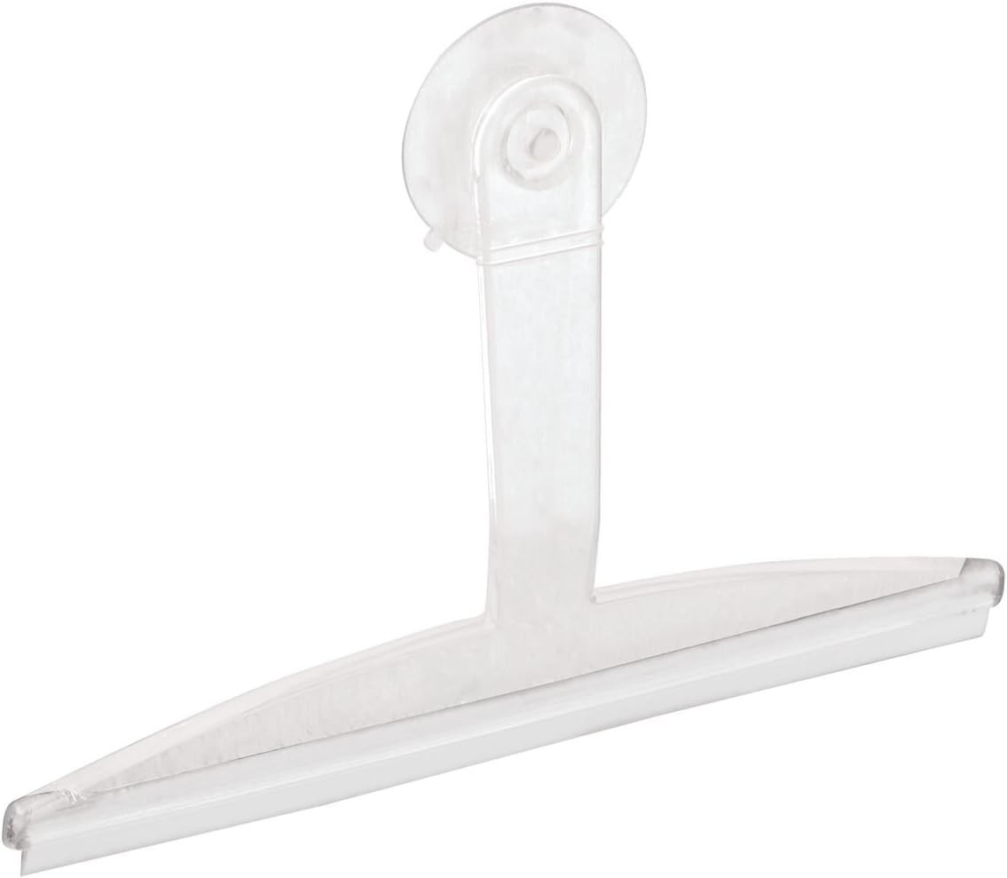 Plastic Plastic Suction Squeegee with Storage Hook Shower,12" x 10", Clear