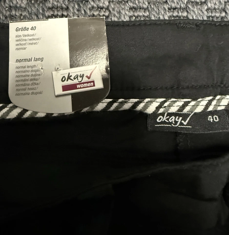 Damen Hose Bootcut Jeans Stretch Hose Gr. 40 Schwarz Stoffhose Elegant NEU - Bild 4 von 4