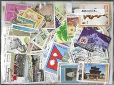 Nepal 400 timbres différents oblitérés