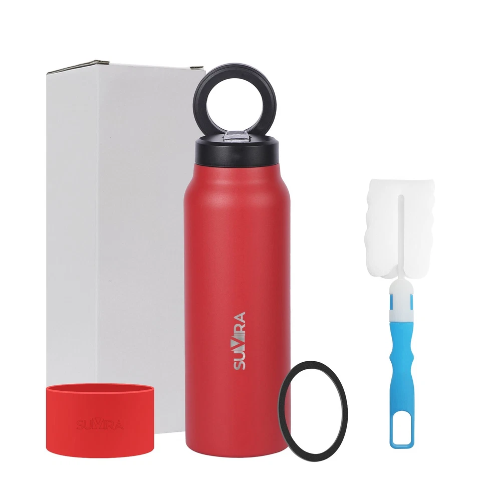Suvira Stainless Steel Insulated Water Bottle 24 Oz –Magnetic Lid, Mag Safe - Image 2 of 4