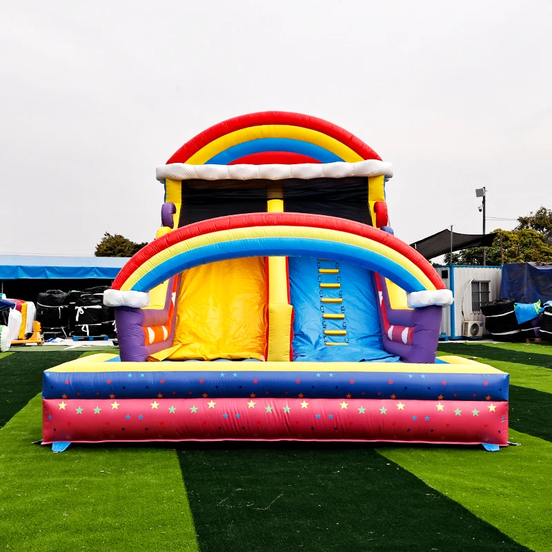 Profi Hüpfburg Rutsche Regenbogen – 10x5x5m – Modell IN2-006 - Bild 2 von 4