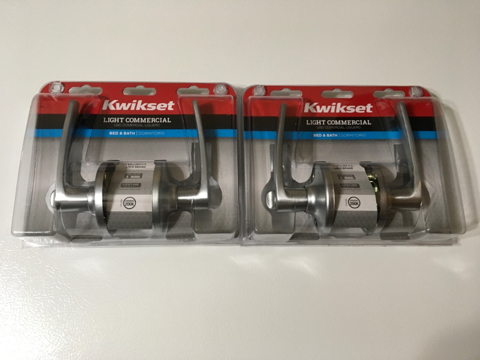 kwikset light commercial bed and bath satin lever handle 2 sets eBay