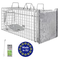 Gabbia Trappola per Animali Volpe Gatto Castoro Procione 80 x 34 x 34 cm Petigi