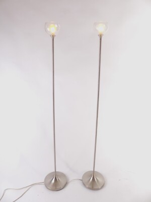 Set 2 Ikea Stehlampe Stehleuchte Söne Edelstahl Glas H 115 cm x D 18 cm