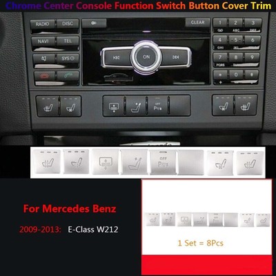 8pcs Car Center Console Funktion Schalter Taste Cover für Mercedes Benz E W212