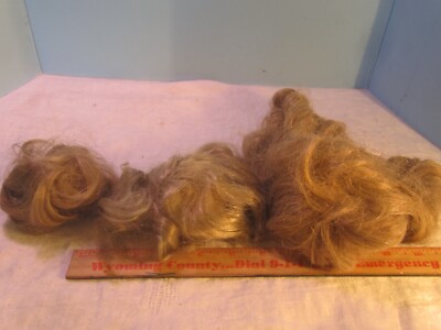 Vintage lot of 3 blonde SHORT -CURLS synthetic doll TODDLER  wig