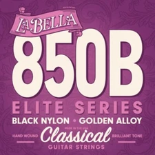 La Bella Guitar Strings Nylon #850B Black Nylon Elite Golden Alloy Classical
