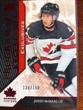 JARED McISAAC...#111...2019 TEAM CANADA JUNIOR ..RED EXCLUSIVE  136/150