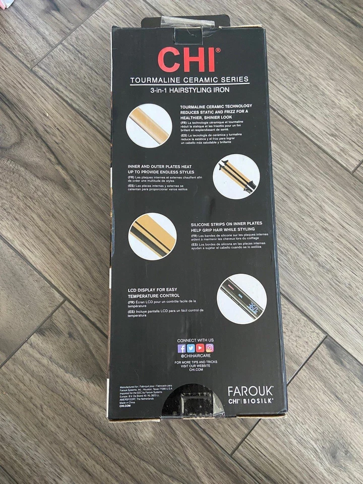 Ferro para modelagem de cabelo CHI turmalina cerâmica 3 em 1 - Imagem 2 de 4