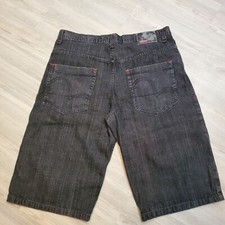 Qruel Baggy Black Jean Shorts Men's Sz 38 Goth HipHop Grunge Rap Skater Y2K