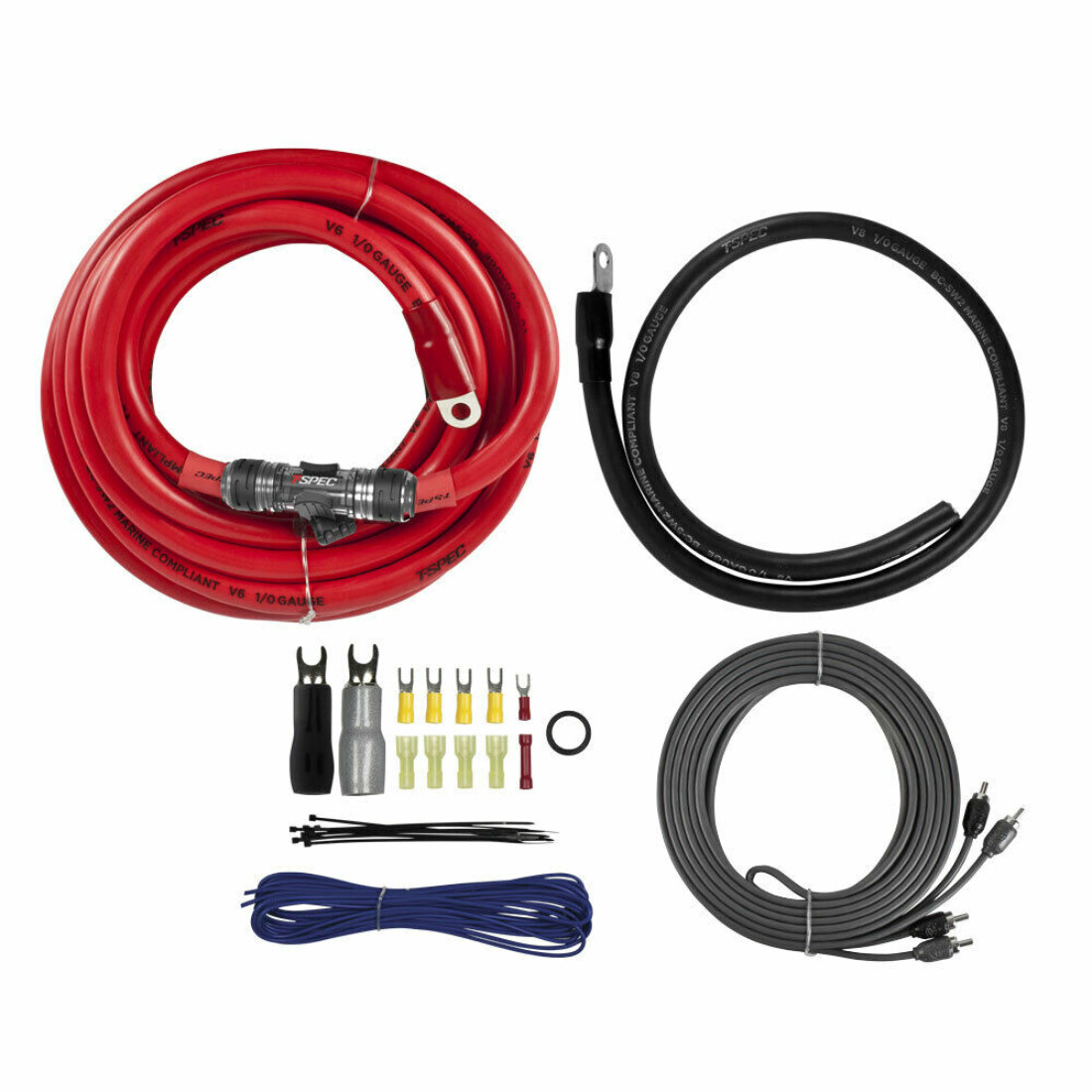 T-Spec V8-AK1 V8 1/0 AWG Car Audio Amplifier Wiring Kit 3800 Watt