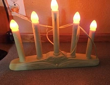 Vintage 5 Light Electric Window Drip Candle Christmas Candolier 2 Extra Bulbs 