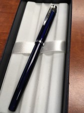 Cross Helios Blue Lacquer “M” Nib Fountain Pen -- DAMAGED PACKAGING