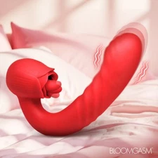 Bloomgasm: Boom Bloom Thrusting & Licking Rose Vibrator ---FREE SHIPPING!!!
