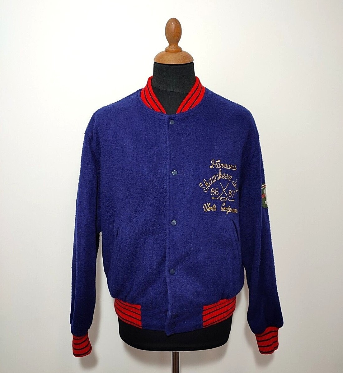 Harvard Shawsheen Tech University College Vintage Jacket Hockey 86-87 World  Conf