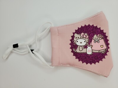 glitter Hello Kitty pusheen cat Face Mask pink Black Sparkly Adult Reusable 