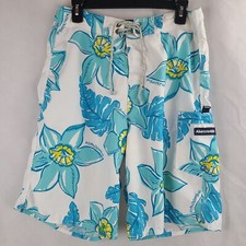 Abercrombie  Fitch Men's 31-XS Blue  White Topical Print Swim Board Shorts