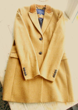 Jack Wills Camel Jacket Longline Sz 10 "chempel" , Velvet Collar "tobacco" Shade