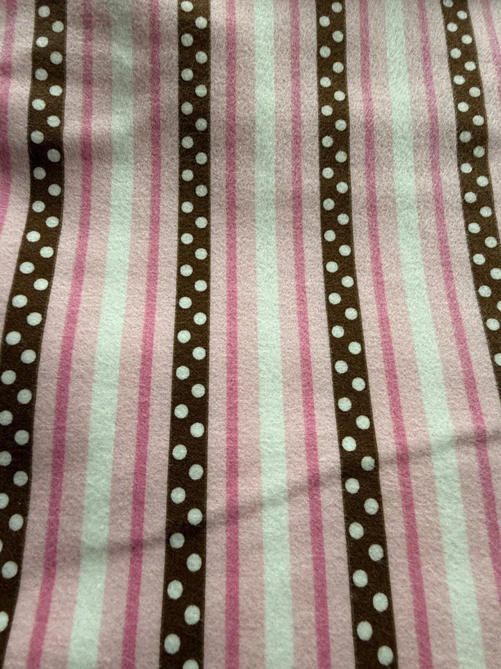 Acogedora tela de franela de algodón de 4 yardas x 42", tela a rayas rosa marrón Robert Kaufman Foto 2 de 4