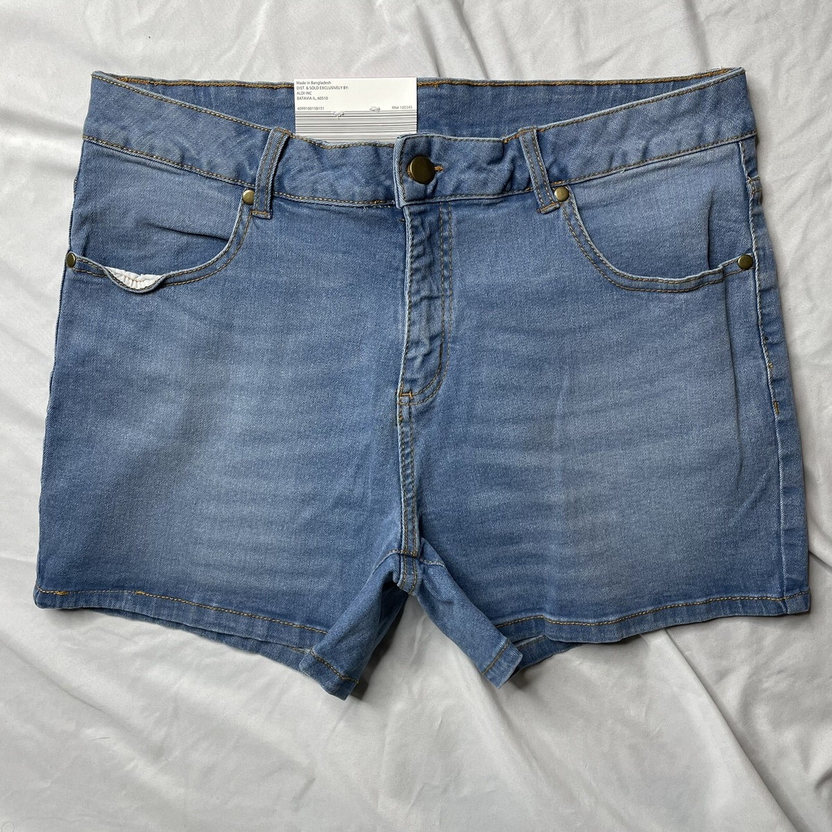 Serra Ladies Summer Shorts Denim Jean Shorts Mid Rise Cotton