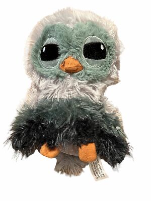 Ideal Toys Direct Fluffy Owl Plush Sewn Eyes 8'' tall Gray  NWOT Gray bird hoot