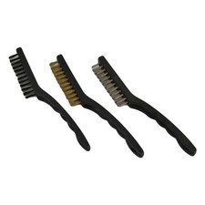 Brass Nylon Brushes Multi Cleaning Polish Detail Brushes Mini Wire Brush SS 3Pc