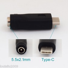 100pcs Type-C Male to DC Power 5.5x2.1mm Female Jack Converter Charger Adapter
