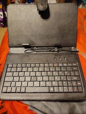 Black Faux Leather Cover and Keyboard for iPad Tablets